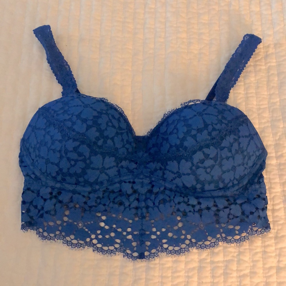 PINK Long Line Lace Push Up Bralette